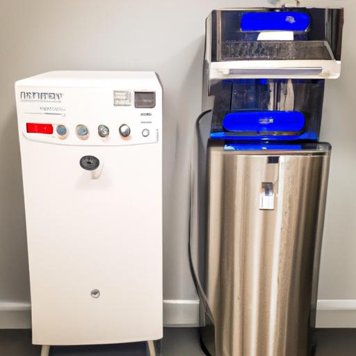 Hình ảnh trưng bày các loại máy nước nóng lạnh khác nhau để khách hàng có thể lựa chọn.
